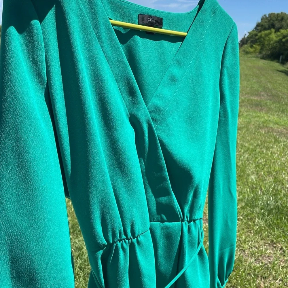 J. Crew Green Faux Wrap Top Size 6 - Picture 13 of 13